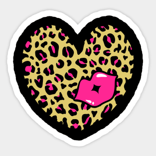 Leopard Heart Kiss, Cheetah Heart, Kiss Sticker